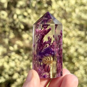 Blumen-Kristall | Blumenschmuck in Resin | Resin Wohnkultur | Sonnenfänger | Blumen Briefbeschwerer | Konservierte Blumen