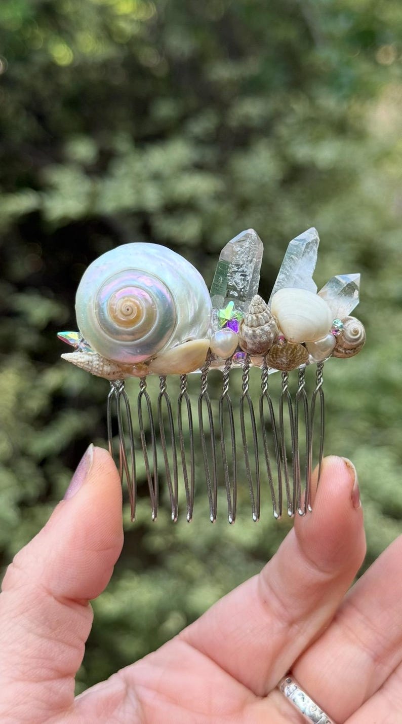 Seashell Mermaid Hair Comb | Shell Hair Fork | Pearl Decorative Hair ...
