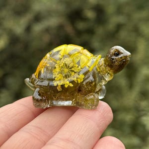 Resin Turtle Figurine | Moss Decor | Miniature Tortoise | Nature Terrarium | Turtle Decor Statue | Earthy Paper Weight | Botanical Decor
