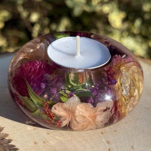 Floral Candle Holder | Tea Light Candle Holder | Floral Home Decor | Terrarium Candle