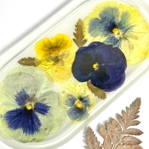White Pansy Resin Floral Trinket Tray | Ring Dish | Decorative Flower Tray | Botanical Home Decor | Flower Jewelry Dish