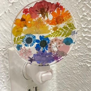 Flower Night Light | Flower Light | Desk Light | Altar Light | Floral Lamp Plug In | Pink Flowers | Nursery Light