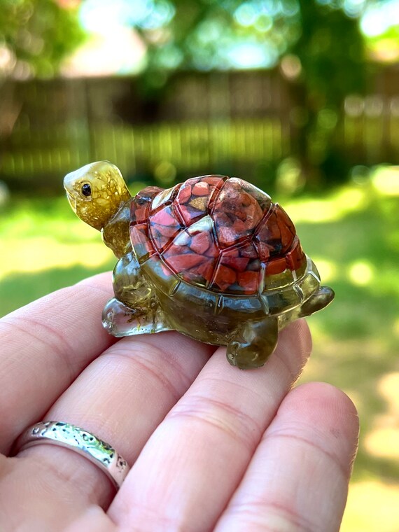PODOEIL 200 Stück Mini-Harz-Schildkröten – 3D-Deko Für Ozean-Thema, Miniatur-Gartenfiguren