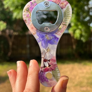 Flower Bottle Opener | Bar Key | Pressed Flower Barware | Bartender Gift | Hostess Gift