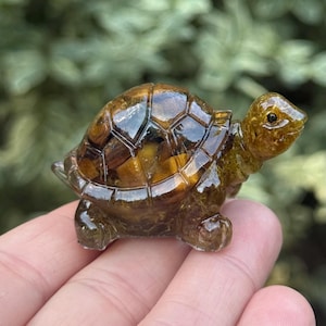 Resin Turtle Figurine | Moss Decor | Miniature Tortoise | Nature Terrarium | Turtle Decor Statue | Earthy Paper Weight | Botanical Decor