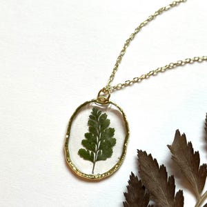 Pressed Fern Leaf Necklace | Real Leaf Jewelry |  Choker Necklace | Minimal Necklace |  Dainty Necklace | Gift for mom | Nature Jewelry