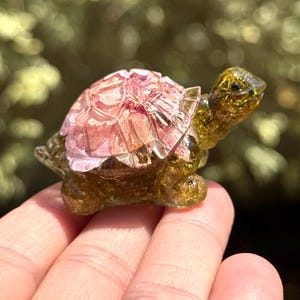 Resin Turtle Figurine | Moss Decor | Miniature Tortoise | Nature Terrarium | Turtle Decor Statue | Earthy Paper Weight | Botanical Decor