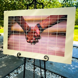 Exhibición de asientos vintage, plano de asientos para bodas único, tablero fotográfico para colocar los asientos, tarjetas para recepción, ideas para bodas LGBTQ+ - Photo Board