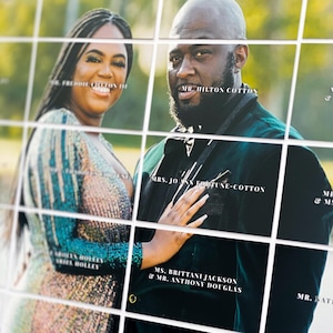 Plano de asientos de boda deslumbrante, tarjetas de ubicación únicas, tablero de fotos, recepción de boda afroamericana, tablero de eventos - tablero de tarjetas de ubicación con fotos