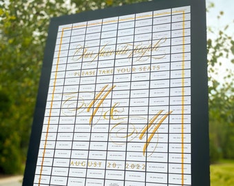 Monogram Logo Seating Chart, Elegant Wedding Decor, Place Card Board, Escort Cards, Luxurious Reception Name Cards - Photoboard - DEPOSIT