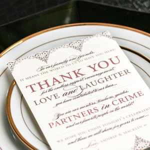 Indian Wedding, Rose and Plum Thank You Sign, Wedding Signage, Blush and Tan - &quot;Delicate Filigree&quot; Reception Thank You Sign 5 x 7 - DEPOSIT