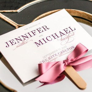 Blush Pink Ceremony Programs, Rose Fan Programs, Classic Destination Wedding, Elegant Fan Program Classic Elegance Fan Program DEPOSIT image 1