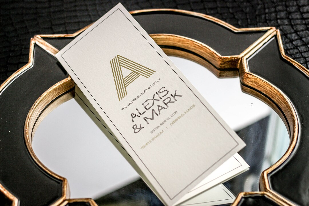 Modern Bar Mitzvah Program, Bat Mitzvah Service Booklet, Modern Wedding