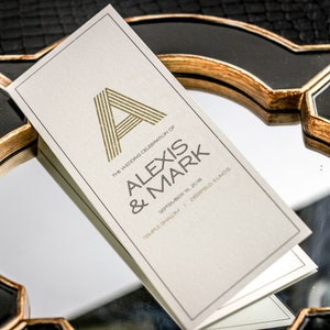 Modern Bar Mitzvah Program, Bat Mitzvah Service Booklet, Modern Wedding Order of Service - "Modern Monogram" Booklet Program - DEPOSIT