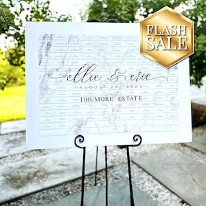 Marble Design Seating Chart, Modern Wedding Escort Cards, Personalized, Wedding Seating Display, Unique Place Card Display - Photo Board