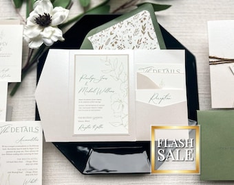 Romantic Spring Garden Wedding Invitations, Floral Invitation Suite, Outdoor Wedding, Botanical Theme | Sample of "Floral Elegance" Design