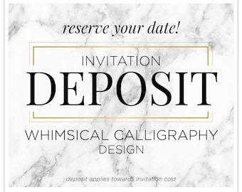 Invitaciones de boda con caligrafía romántica, invitaciones dramáticas, invitaciones brillantes, invitación con caligrafía - "Caligrafía caprichosa" DEPÓSITO