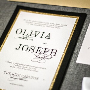 Art Deco Wedding Invitations, Black Tie Galas, Elegant New Year's Eve Party, Glam Milestone Events | Sample of "Classic Elegance" Design image 2