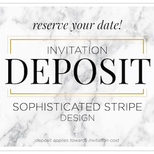 Modern Striped Invitations, Luxury Invitation Suite with Stripes, Playful Wedding Invitation, Modern Invites Sophisticated Stripe DEPOSIT image 1