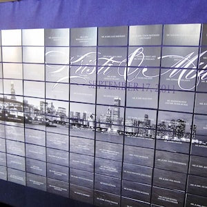 Chicago Hochzeitsideen, Stadtbild Tischkarten, Sitzplan für den Empfang - 30 "x 40" Doppelschicht Tischkartenbrett - 101 - 150 Karten - DEPOSIT