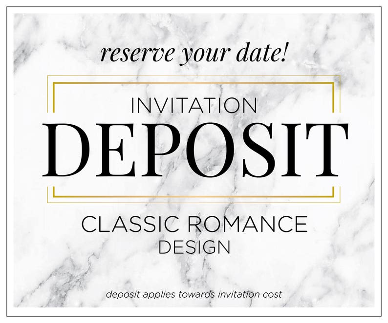 Romantic Wedding Invitation Suite, Wedding Invitations, Blush and Gold Invites, Formal Wedding, Invitation Set Classic Romance DEPOSIT image 1