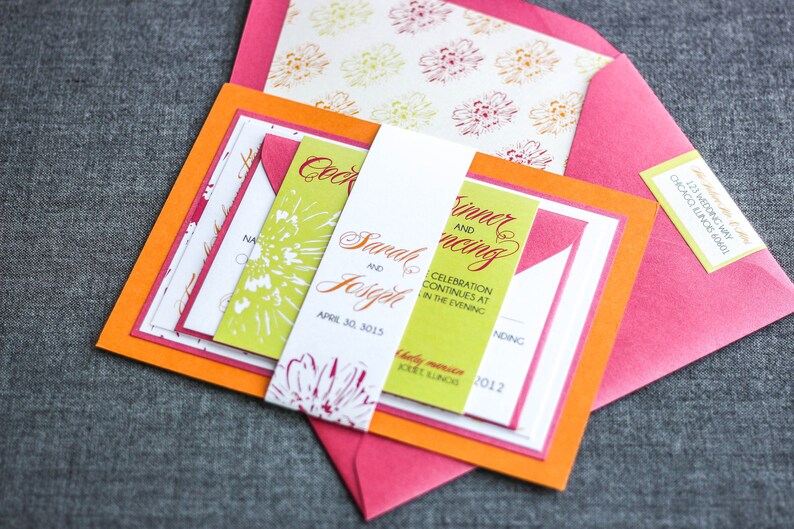 Hawaiian Invitation, Destination Wedding, Party Invitation, Summer Wedding Invitations, Modern Floral Invite - "Dramatic Tropical" DEPOSIT image 2