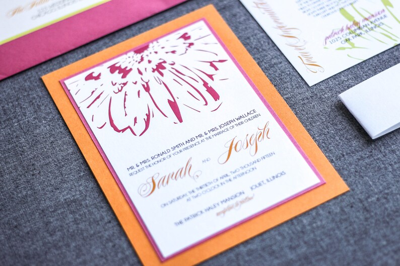 Hawaiian Invitation, Destination Wedding, Party Invitation, Summer Wedding Invitations, Modern Floral Invite - "Dramatic Tropical" DEPOSIT image 3