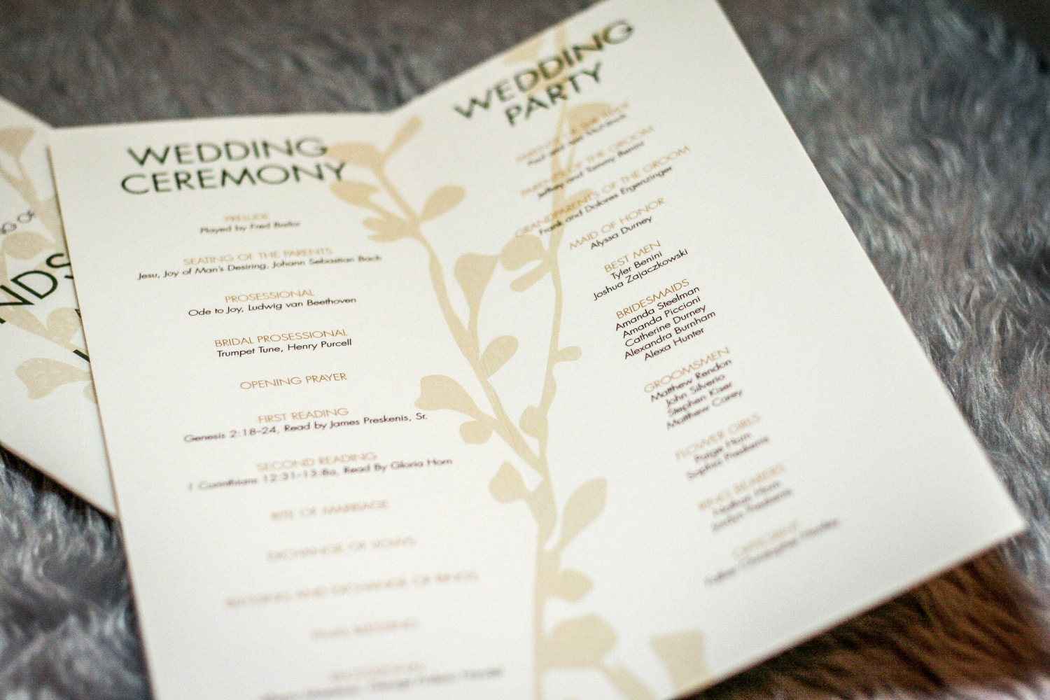 Rustic Wedding Program, Country Chic Wedding Program, Modern, Fall ...