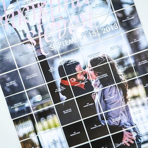 Tabellone per posti a sedere per matrimoni, idee regalo uniche per matrimoni, libro degli ospiti per segnaposto, planimetrie dei posti a sedere - Tabellone per segnaposto a doppio strato 24" x 36" - DEPOSITO