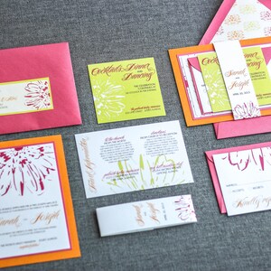Tropical Wedding Invitations, Hawaiian Invitations, Summer Wedding, Pink Bat Mitzvah Invitations - "Dramatic Tropical" FP-2L-v1 SAMPLE image 3