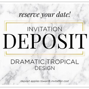 Hawaiian Invitation, Destination Wedding, Party Invitation, Summer Wedding Invitations, Modern Floral Invite - "Dramatic Tropical" DEPOSIT image 1