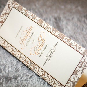 Damask Wedding Programs, Wedding Booklet Programs, Damask Wedding, Elegant Programs - &quot;Sophisticated Damask&quot; Booklet Program - DEPOSIT