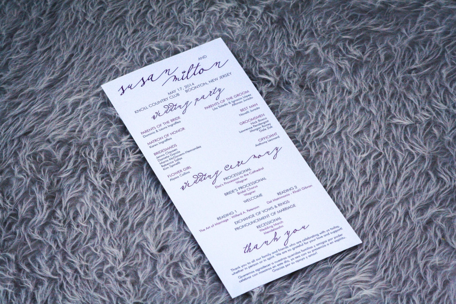 Program Caligrophy Modern Calligraphy Wedding Programs, Flat Programs, Ceremony Programs ...