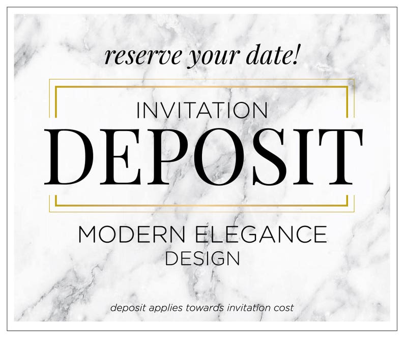 Modern Calligraphy Invitation Marble Wedding Invitations Printed Wedding Invite Modern Elegance DEPOSIT Modern Elegant Invitations