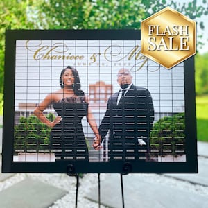 Unique Wedding Seating Chart, Engagement Picture Place Card, African Wedding Ideas, Modern Event Escort Card Display- Photo Place Card Board