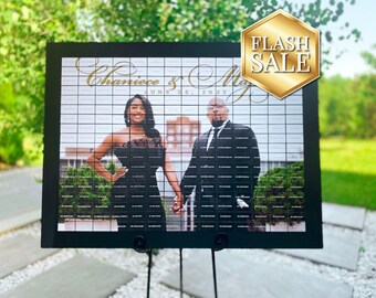 Unique Wedding Seating Chart, Engagement Picture Place Card, African Wedding Ideas, Modern Event Escort Card Display- Photo Place Card Board