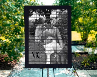 Personalized Monogram Seating Chart, Modern Seating Display, Unique Place Card Board Display, Engagement Photo Wedding Display - Photo Board