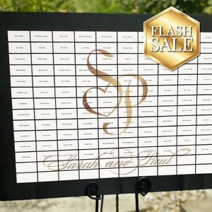 Personalized Monogram Seating Chart, Engagement Photo Wedding Display, Modern Seating Display, Unique Place Card Board Display - Photo Board