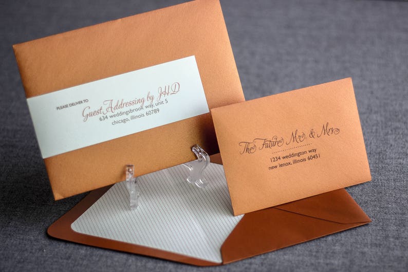 Copper Rustic Wedding, Fall Rustic Invite Suite, Country Wedding Invitation, Modern Rustic Suite- "Modern Swirl & Flourish" PF-NL-v3 SAMPLE bild 4