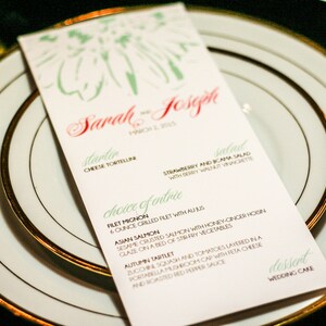Destination Wedding Menus Floral Wedding Stationery Modern Outdoor
