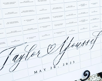 Romantic Wedding Welcome Sign, Photo Reveal Seating Chart, Wedding Reception Seating Chart, Engagement Photo Display Canvas - Photo Board