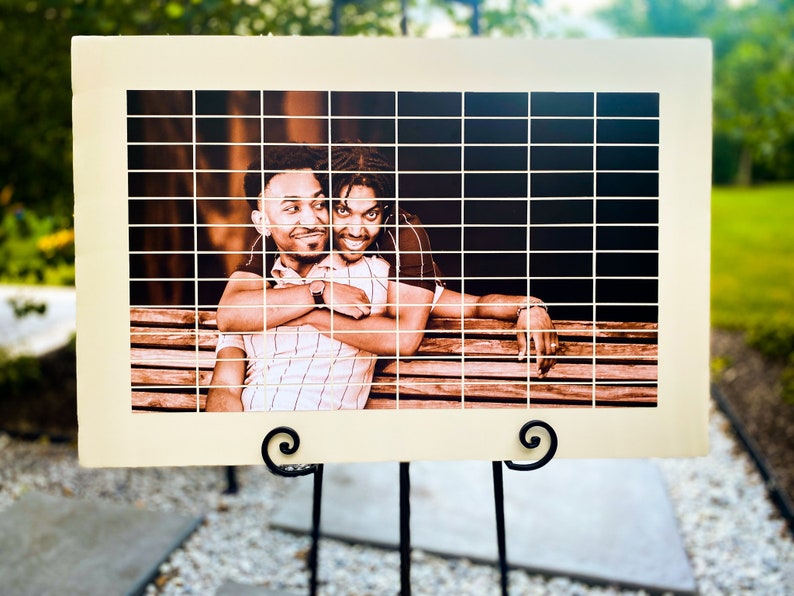 Vintage Seating Display, Unique Wedding Seating Chart, Photo Place Card Board, Reception Place Cards, LGBTQ+ Wedding Ideas - Photo Board image 4