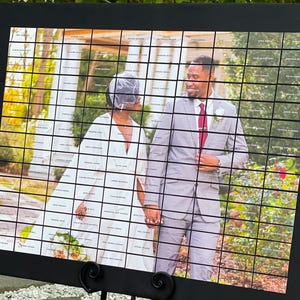 Segnaposto per matrimonio moderno con foto, espositore per posti a sedere riutilizzabile, grafica per matrimonio, photoboard, numeri di tavolo personalizzati - segnaposto con foto
