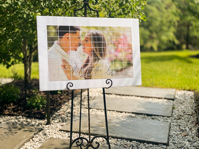 Custom Wedding Place Card Board, Engagement Photo Seating Chart, Unique Place Card Display for Wedding or Party Photo Place Card Board image 5