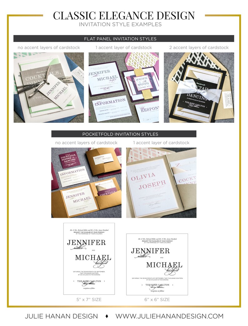 Art Deco Wedding Invitations, Black Tie Galas, Elegant New Year's Eve Party, Glam Milestone Events | Sample of "Classic Elegance" Design image 5