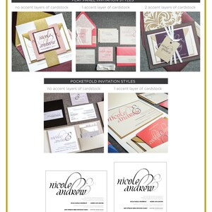 Burgundy Wedding Invitations, Luxury Wedding Invitation, Layered Invite, Purple Calligraphy Invitations Dramatic Script FP-2L-v1 SAMPLE image 5