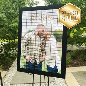 Modern Seating Display, Color Change Wedding Seating Chart, Wedding Welcome Sign, Photo Reveal Seating Chart, Personalized - Photo Board