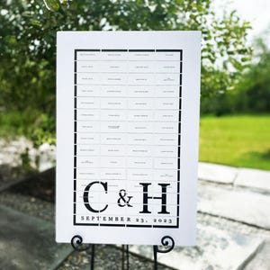Canvas Reveal Seating Chart, Unique Place Card Board Display, Romantic Wedding Welcome Sign, Wedding Reception Seating Chart - Photo Board