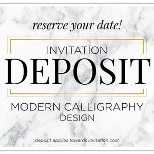 Modern Calligraphy Invitation Suite, Cursive Wedding Invitations, Printed Invitations, Modern Party Invites - &quot;Modern Calligraphy&quot; DEPOSIT