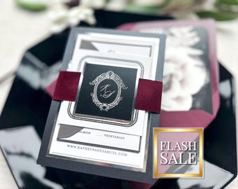 Glamourous Evening Wedding Invitations, Vintage Winter Formal Invites, Black Tie Event, Old Hollywood Glam | Sample of "Vintage Glam" Design
